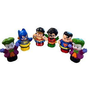 DC Comics Fisher-Price Little People Heroes Villains 6 Pc Batman Superman Joker